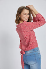 Load image into Gallery viewer, Long sleeve surplice open front blouse top
