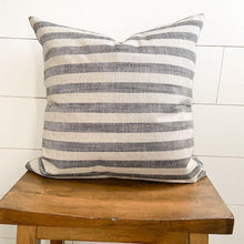 Load image into Gallery viewer, Medium Charcoal Striped Pillow Cover 18x18&quot;
