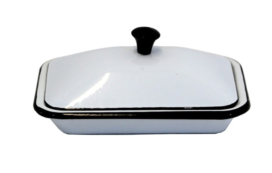 Soap Dish with Lid - White